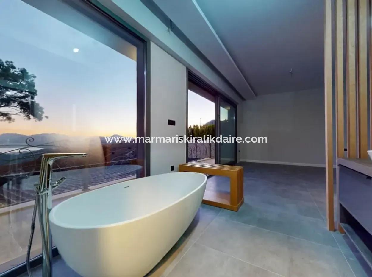4 Zimmer 1 Wohnzimmer Maßgefertigte Villa Auf 800M2 Grundstück Mit Pool Mit Herrlichem Meerblick In Marmaris Gökbel Gebiet