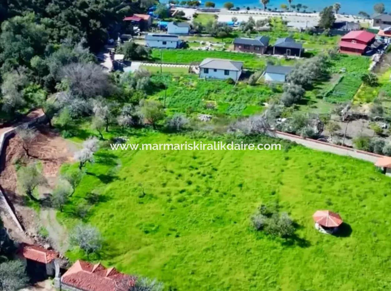 Grundstück Zum Verkauf Im Dorf Söğüt Im Bezirk Marmaris, 150 Meter Zum Meer, 10000M2. Er Kann Als Camping-, Wohnwagen-Campingbereich Im Tourismusbereich Genutzt Werden.
