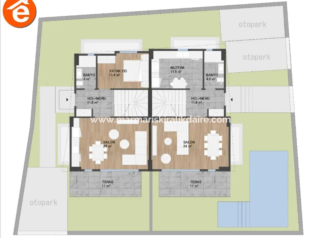 Brandneue Doppelhaushälfte Zum Verkauf Im Zentrum Von Marmaris Von Einem Immobilienmakler