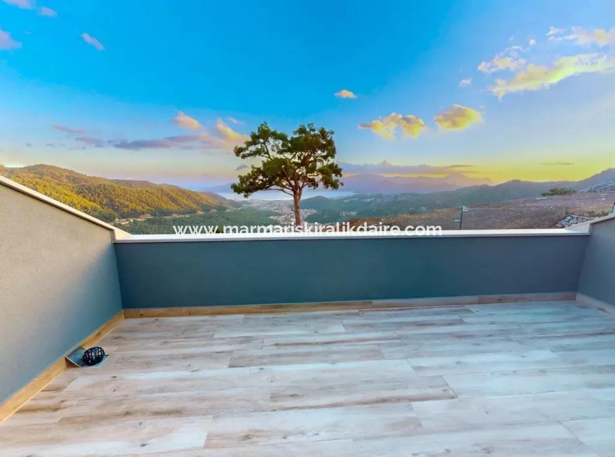 4 Rooms 1 Living Room Custom-Made Villa In 800M2 Plot With Swimming Pool With Magnificent Sea View In Marmaris Gökbel Area