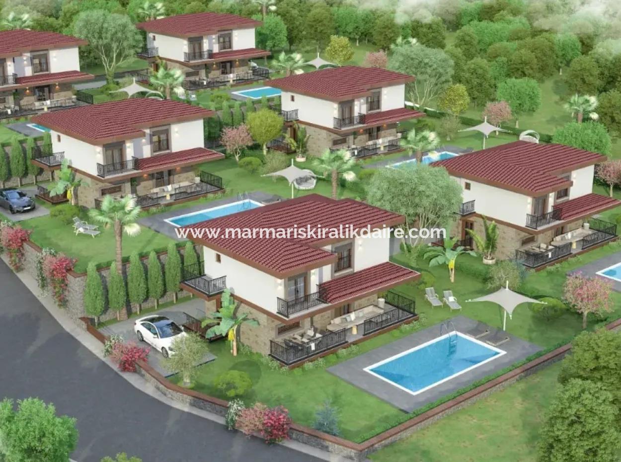 Marmaris Çetibeli 3 Rooms 1 Living Room Open Msmall Villa For Sale With A Fully Detached Pool In A 400M2 Plot