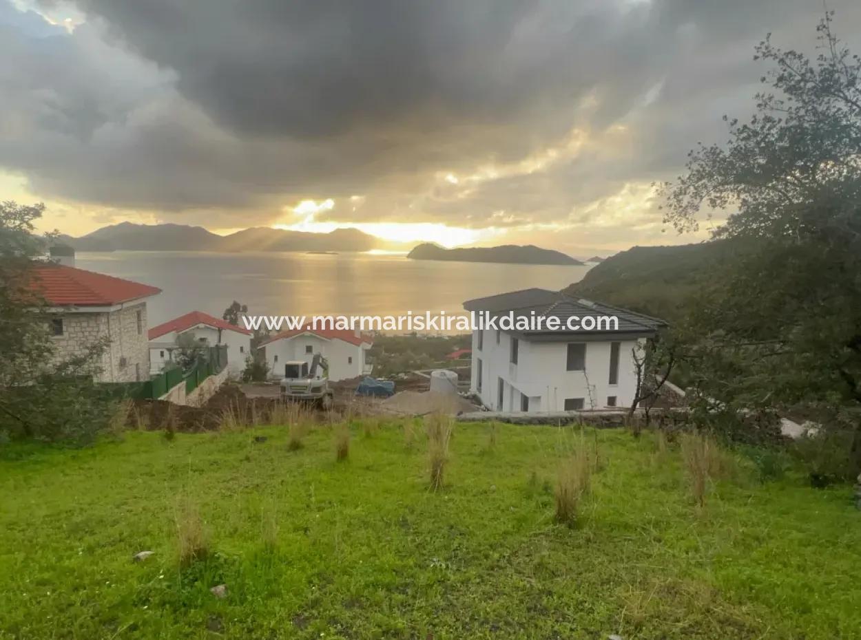800M2 Land For Sale In Marmaris Söğüt Village With Sea View 2 Villas Zoned Or Suitable For Hotel Construction