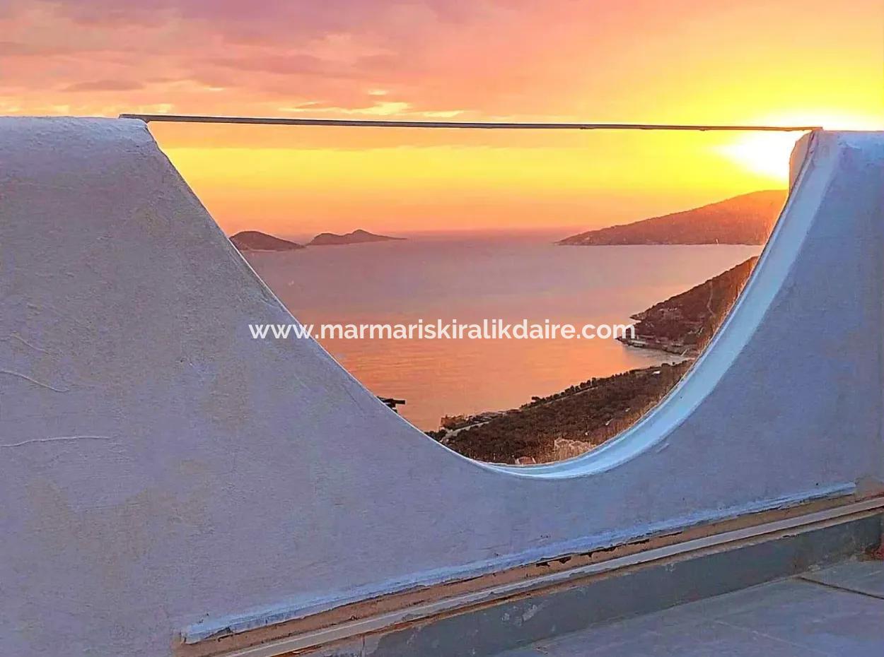 A Detached Villa For Sale With A Magnificent Sea View Swimming Pool In Kalkan Is A Custom-Made Villa