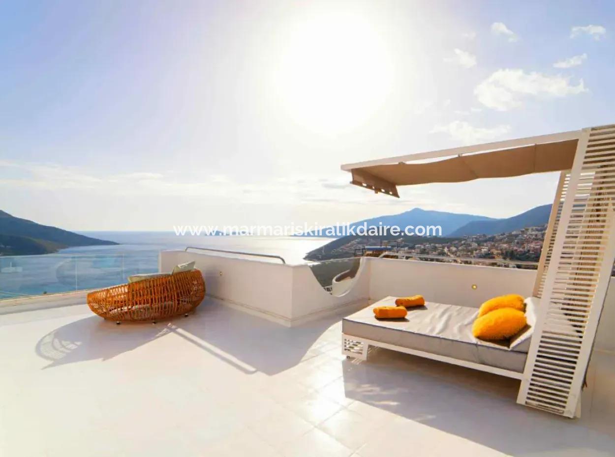 A Detached Villa For Sale With A Magnificent Sea View Swimming Pool In Kalkan Is A Custom-Made Villa