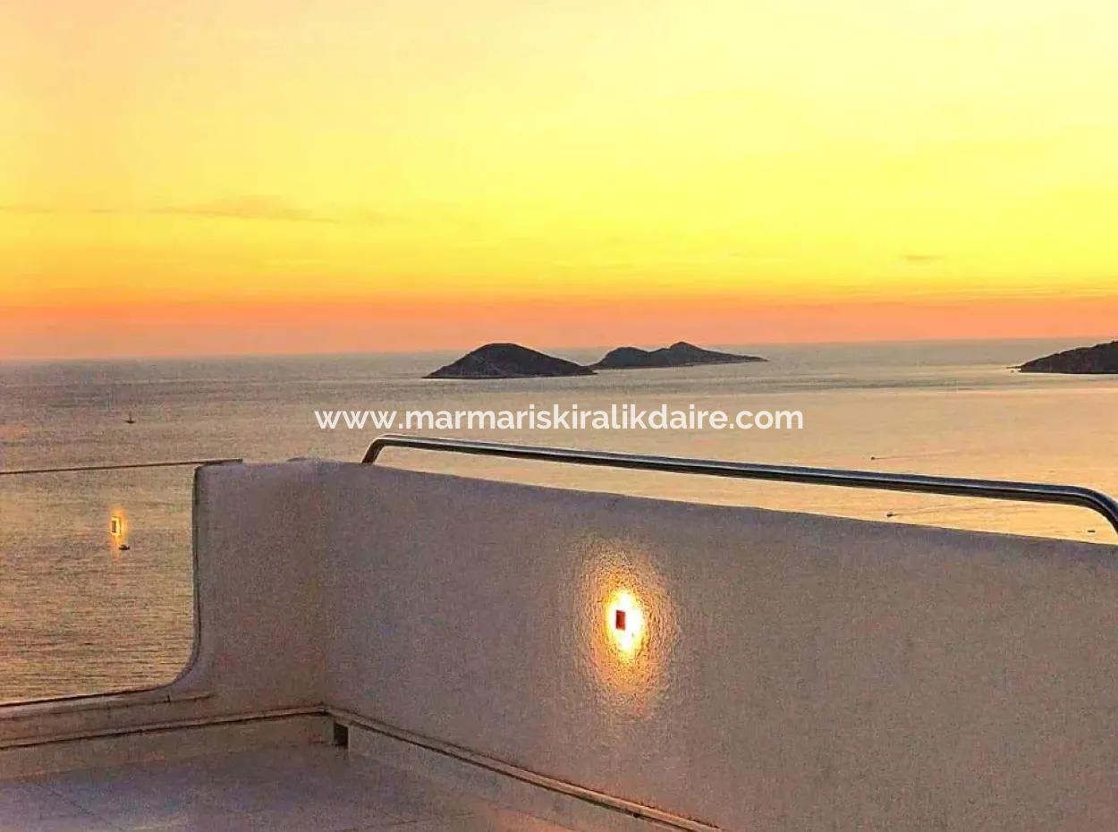 A Detached Villa For Sale With A Magnificent Sea View Swimming Pool In Kalkan Is A Custom-Made Villa