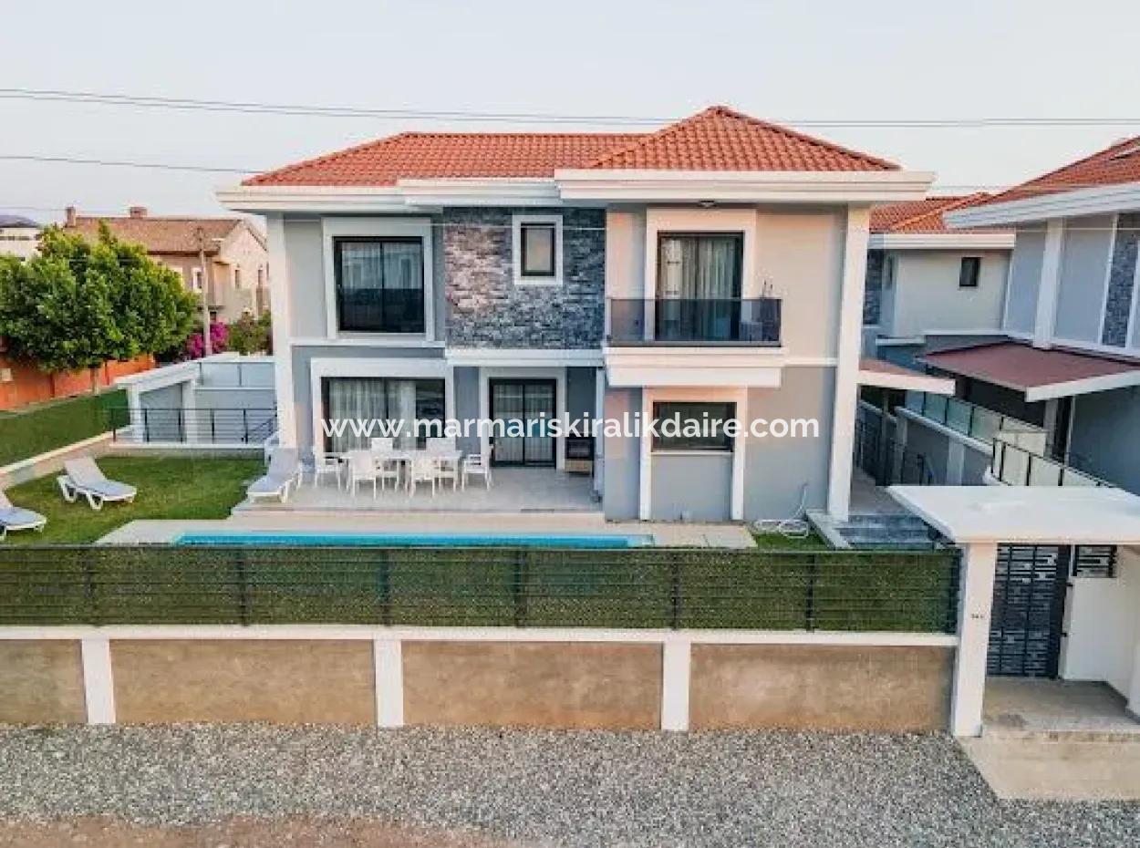 Marmaris Çamdibi 5 1 Fully Detached Pool Furnished Triplex Villa For Rent