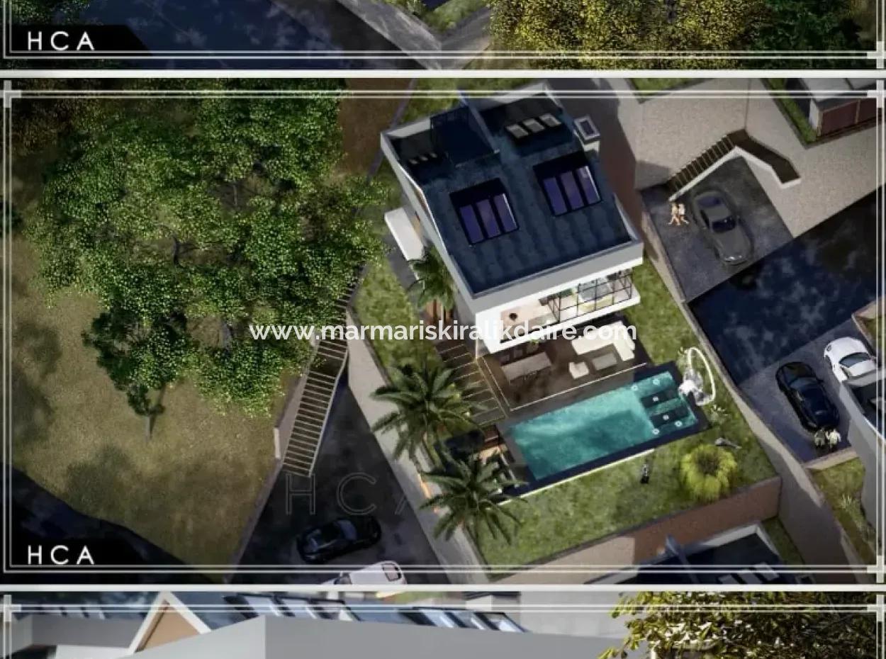 Marmaris Turunç Koyu İçerisinde  6 Villa Yapımına Uygun Satılık Deniz Manzaralı 3200M2 Arsa